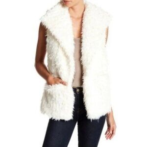 size S furry ivory/cream vest Pete & Greta Johnny Was pockets $179 New (faint st